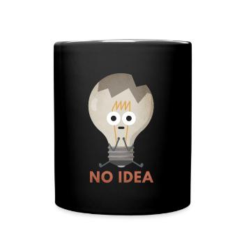No Idea Glühbirne - Tasse einfarbig - Schwarz - Vorne
