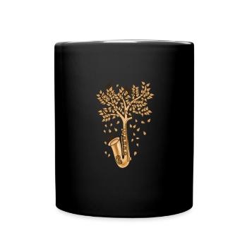 Saxophone chapel brass music - Full Colour Mug - black - Front
