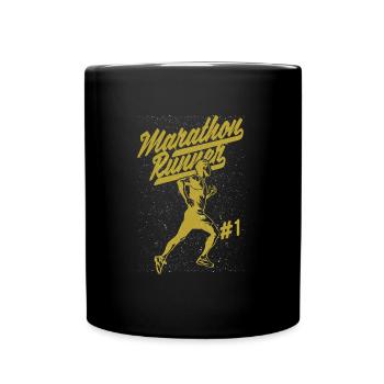 Marathonläufer - Tasse einfarbig - Schwarz - Vorne