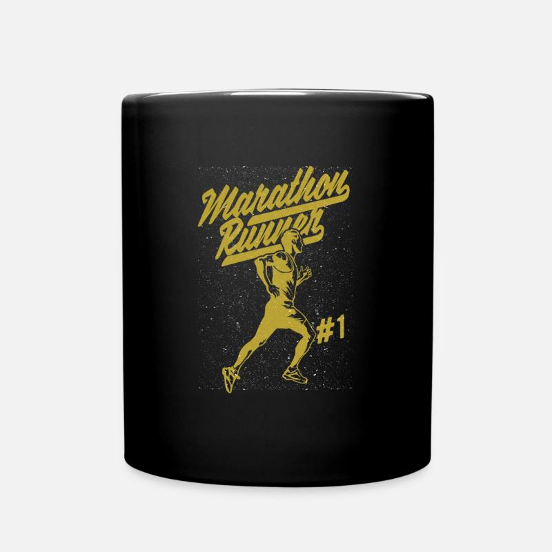 Marathonläufer - Tasse einfarbig - Schwarz