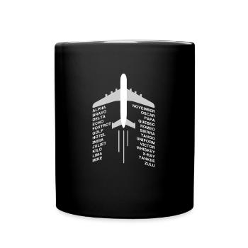 Pilote alphabet pilote avion - Mug uni - noir - Devant