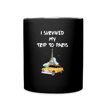 Paris Souvenir Tour Eiffel J'ai survécu à mon voyage - Mug uni - noir - Devant