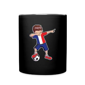 Frankreich Trikot Fußball Fan Dabbing Boy Jungs - Tasse einfarbig - Schwarz - Vorne