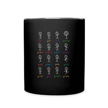 Mathematik Funktion Männchen Mathe Geschenk - Tasse einfarbig - Schwarz - Vorne