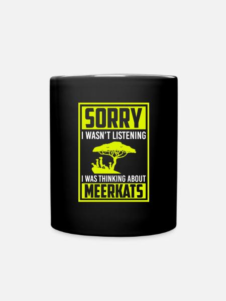 Erdmännchen Niedlich Süß - Tasse einfarbig - Schwarz