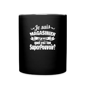 je suis magasinier - Mug uni - noir - Devant