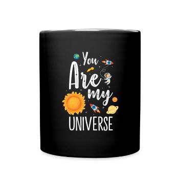 Étoiles planètes galaxie vaisseau spatial - Mug uni - noir - Devant