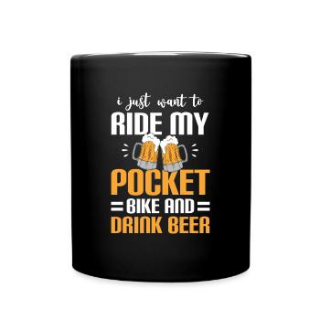 Motocross Bikerin Matsch - Tasse einfarbig - Schwarz - Vorne
