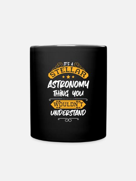 Astronaut Weightless Star Rocket - Full Colour Mug - black