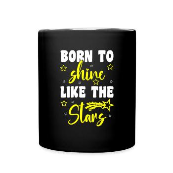 Stern Wunsch Weltall - Tasse einfarbig - Schwarz - Vorne