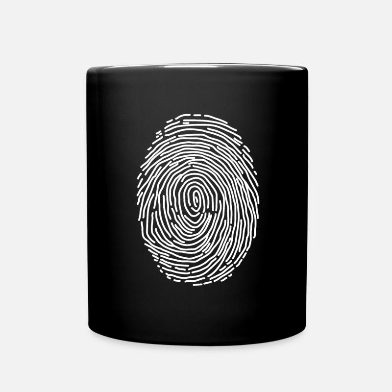 Fingerabdruck weiß - Tasse einfarbig - Schwarz