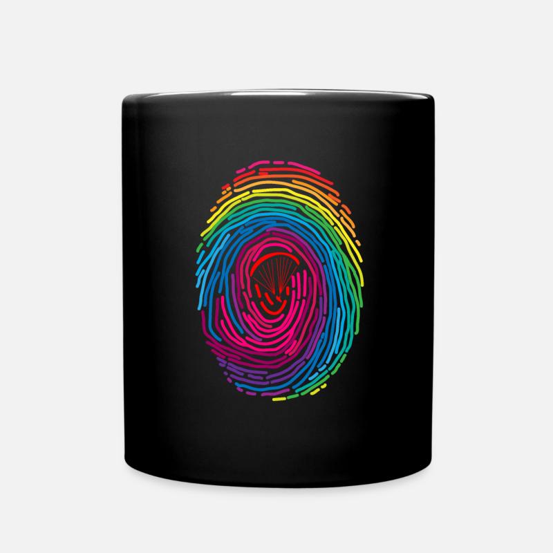 Fingerabdruck Paragliding DNA - Tasse einfarbig - Schwarz