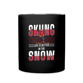 Winter Sports Alps Snowboard Descent - Full Colour Mug - black - Front