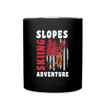 Sports d’hiver Vacances d’hiver Pistensau Skieur - Mug uni - noir - Devant