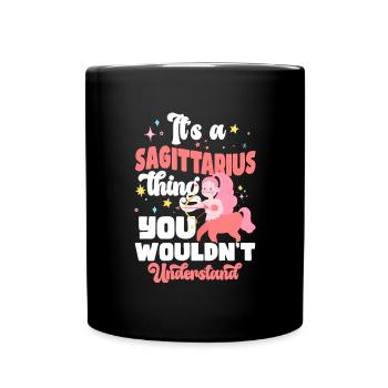 Zodiac Sign Astrology Star Moon - Full Colour Mug - black - Front