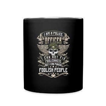 Cop Tatort Dieb Uniform - Tasse einfarbig - Schwarz - Vorne