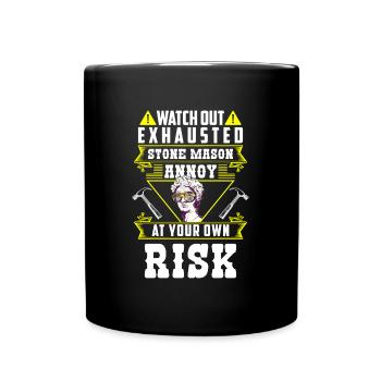 Handwerk Kreativ Steine Kunstwerk - Tasse einfarbig - Schwarz - Vorne