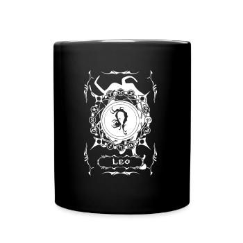 LEO Sternzeichen LION - Tasse einfarbig - Schwarz - Vorne