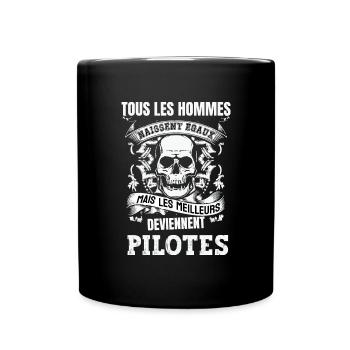 les meilleurs deviennent pilotes - Mug uni - noir - Devant