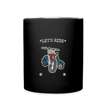 Let's Ride - Tasse einfarbig - Schwarz - Vorne