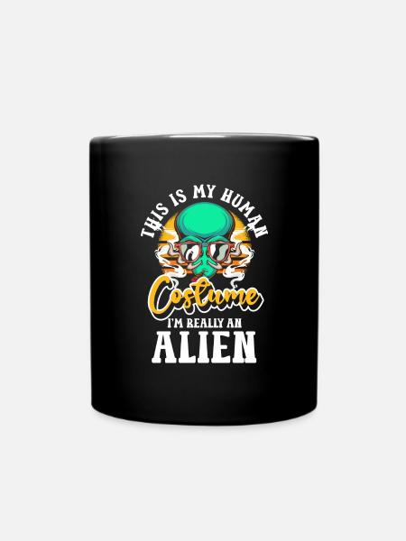 Alien Lustig Planet - Tasse einfarbig - Schwarz