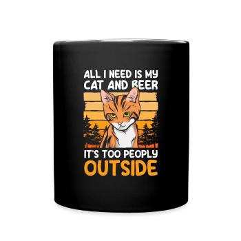 Chats Yeux de chat Tigre Chat sauvage - Mug uni - noir - Devant