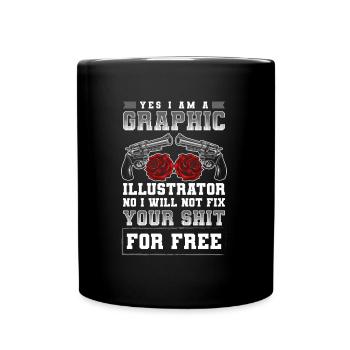 Designer Graphic Drawing - Full Colour Mug - black - Front
