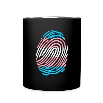Trans Transgender Pride Flagge - Tasse einfarbig - Schwarz - Vorne