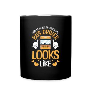 Busfahrer Schulbus Linienbus Transport - Tasse einfarbig - Schwarz - Vorne
