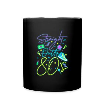 80s neon sign - Full Colour Mug - black - Front