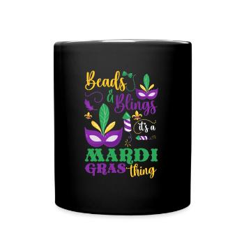 Mardi Gras Parade Mardi Dienstag - Tasse einfarbig - Schwarz - Vorne