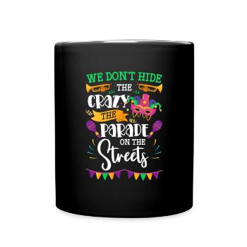 Party New Orleans Ketten Musik - Tasse einfarbig - Schwarz - Vorne