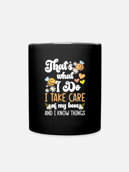 Imker Blume Insekten - Tasse einfarbig - Schwarz
