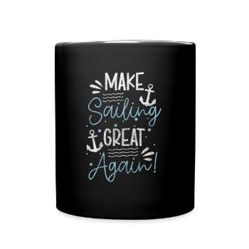 Sailboat Captain Ocean Cruise - Full Colour Mug - black - Front