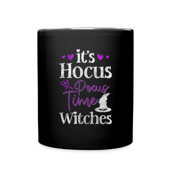 Hexerei Besen Zauberspruch Wicca - Tasse einfarbig - Schwarz - Vorne