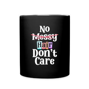 Glatze Platte Haarausfall Bart - Tasse einfarbig - Schwarz - Vorne
