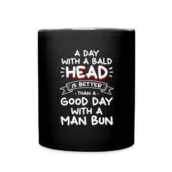 Coiffure Barbe chauve - Mug uni - noir - Devant