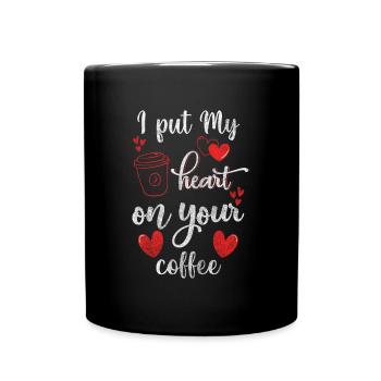 Barman connaisseur Latte Macchiato Grain de café - Mug uni - noir - Devant