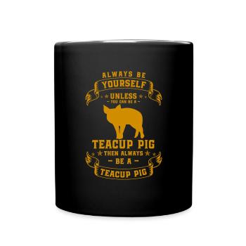 Teacup pig piggy - Full Colour Mug - black - Front