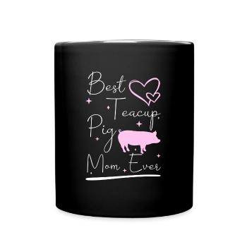 Teacup Minischwein Schweinchen Tierliebhaber - Tasse einfarbig - Schwarz - Vorne