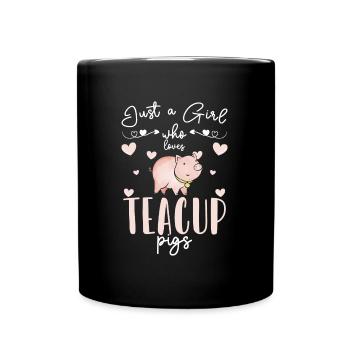 Teacup Pig Piggy Breeder - Full Colour Mug - black - Front
