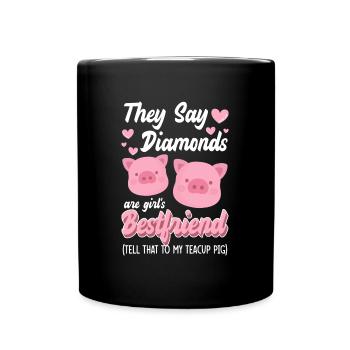 Teacup pig piglet cute - Full Colour Mug - black - Front