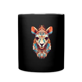 Lama - Tasse einfarbig - Schwarz - Vorne