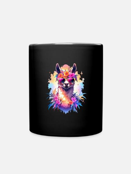 Lama - Tasse einfarbig - Schwarz