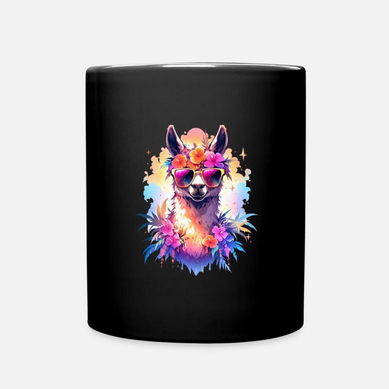 Lama - Tasse einfarbig - Schwarz