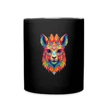 Lama - Tasse einfarbig - Schwarz - Vorne