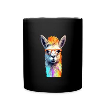 Lama - Tasse einfarbig - Schwarz - Vorne
