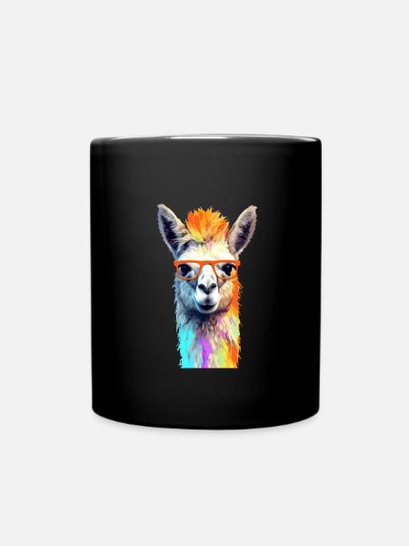 Lama - Tasse einfarbig - Schwarz