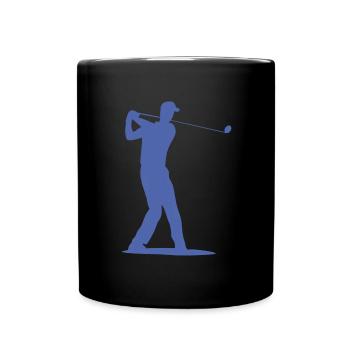 Golfspieler Silhouette - Abschlag Golf - Tasse einfarbig - Schwarz - Vorne