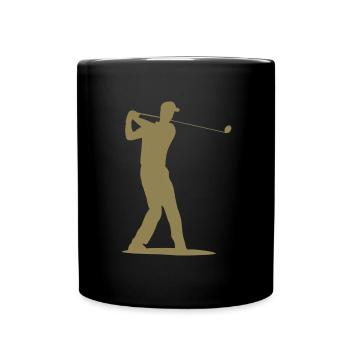 Golfspieler Silhouette - Abschlag Golf - Tasse einfarbig - Schwarz - Vorne